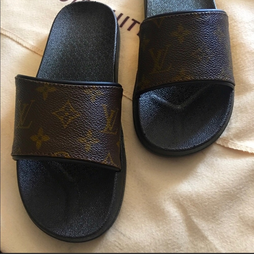Authentic Upcycled LV Slides